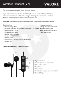 Manual Valore Y7 Headset