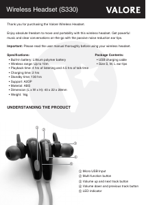 Manual Valore S330_Wireless Headset