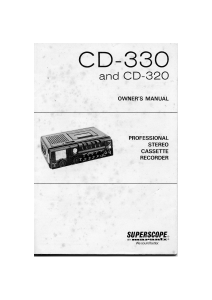Manual Superscope CD-330 Cassette Recorder