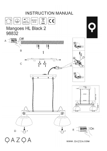 説明書 Qazqa 98832 Mangoes ランプ