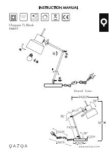 Hướng dẫn sử dụng Qazqa 98891 Chappie Đèn