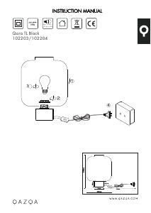 Εγχειρίδιο Qazqa 102204 Qara Λαμπτήρας