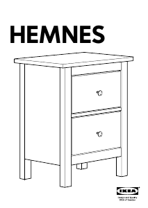 Manual IKEA HEMNES (2 drawers) Mesa de cabeceira