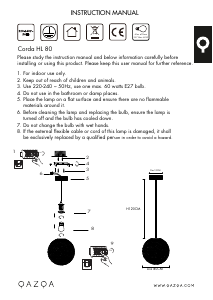 Hướng dẫn sử dụng Qazqa 102223 Corda Đèn