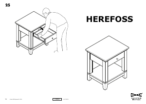 Manual IKEA HEREFOSS Mesa de cabeceira