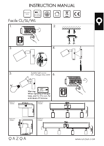 Hướng dẫn sử dụng Qazqa 102460 Facil Đèn