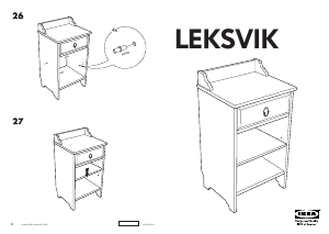 Руководство IKEA LEKSVIK Прикроватный столик