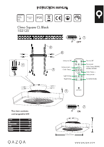 Priručnik Qazqa 102125 Climo Stropni ventilator