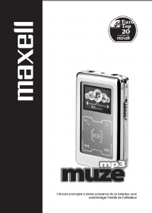 Mode d’emploi Maxell Muze Lecteur Mp3