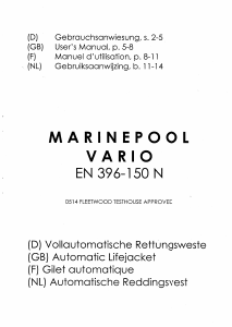 Bedienungsanleitung Marinepool Vario Rettungsweste