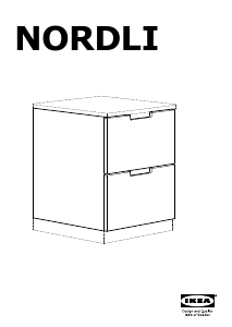 Руководство IKEA NORDLI (2 drawers) Прикроватный столик