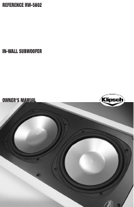 Manual Klipsch RW-5802 Subwoofer