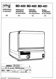 Mode d’emploi King BD-400 Lave-vaisselle