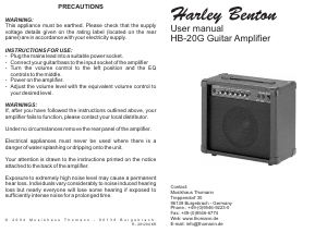 Manual Harley Benton HB-20G Guitar Amplifier