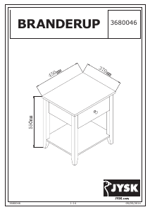説明書 JYSK Branderup ベッドサイドテーブル