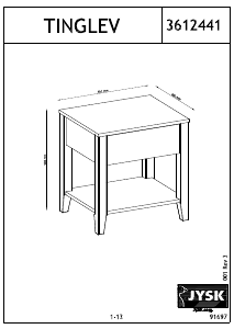 كتيب طاولة السرير الجانبية Tinglev JYSK