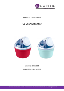 Manual de uso Blanik BICM055M Máquina de helados