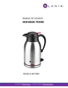 Manual de uso Blanik BHT060 Termo Hervidor