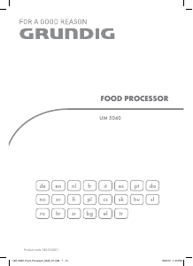 Manual Grundig UM 5040 Food Processor