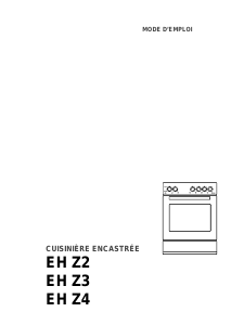 Mode d’emploi Therma EH Z2 WS Cuisinière