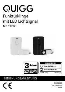 Bedienungsanleitung Quigg MD 19702 Türklingel