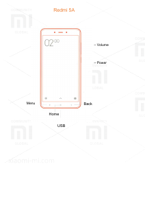 Bruksanvisning Xiaomi Redmi 5A Mobiltelefon
