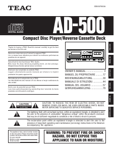 Mode d’emploi TEAC AD-500 Lecteur CD