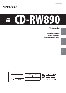 Manual de uso TEAC CD-RW890 Reproductor de CD