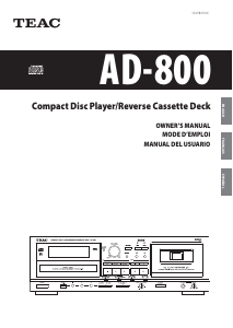 Mode d’emploi TEAC AD-800-B Lecteur CD