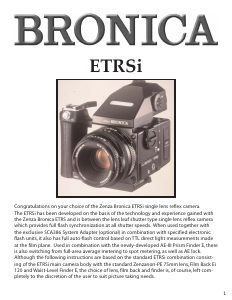 Handleiding Bronica ETRSi Camera