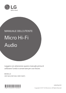 Manuale LG CM1560 Stereo set