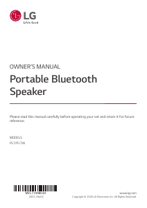 Manual LG PL7W Speaker