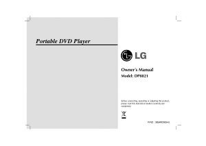 Manuale LG DP8821 Lettore DVD