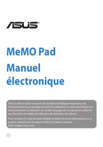 Mode d’emploi Asus F8255 MeMo Pad Tablette