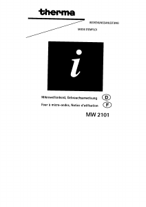 Mode d’emploi Therma MW2101B Micro-onde