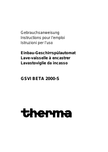 Manuale Therma GSVI BETA 2000-S Lavastoviglie