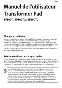 Mode d’emploi Asus TF300TG Transformer Pad Tablette