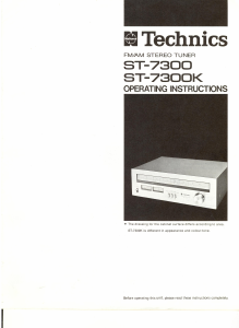Mode d’emploi Technics ST-7300K Tuner