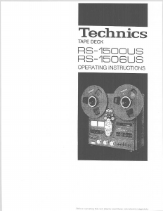 Manual de uso Technics RS-1500US Grabadora de cinta