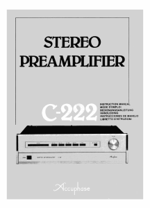 Manuale Accuphase C-222 Preamplificatore