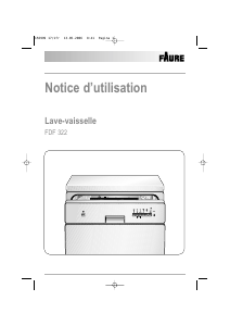 Mode d’emploi Faure FDF322 Lave-vaisselle