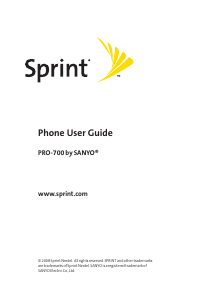 Manual Sanyo Pro 700 (Sprint) Mobile Phone