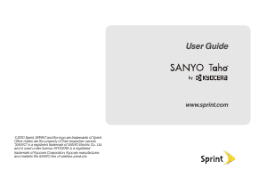 Manual Sanyo Taho (Sprint) Mobile Phone