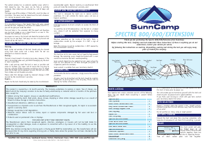 Handleiding SunnCamp Spectre 600 Tent