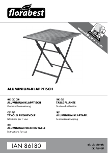 Manual Florabest IAN 86180 Garden Table