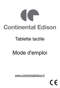Mode d’emploi Continental Edison CETAB7ML9 Tablette