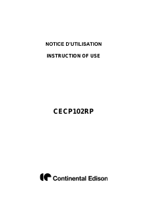 Handleiding Continental Edison CECP102RP Kookplaat