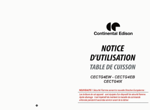 Mode d’emploi Continental Edison CECTG4EB Table de cuisson