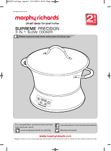 Manual Morphy Richards 460007 Supreme Precision Slow Cooker