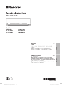 Manual Rasonic RS-RE24UK Air Conditioner
